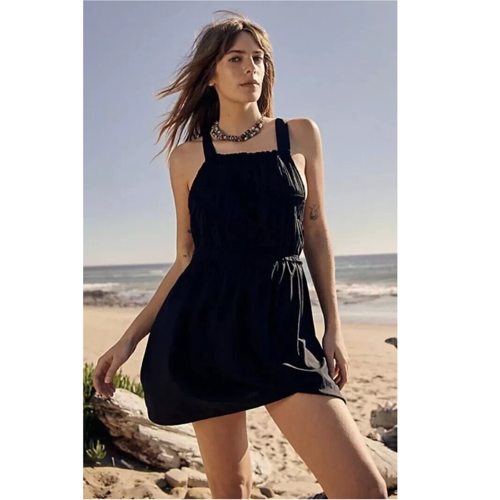 Free People Eyes on Me Mini Dress Black Size S/M